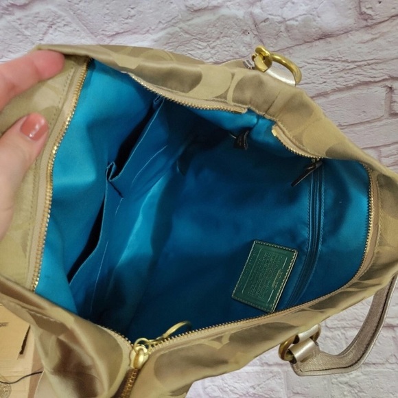 Coach Poppy Gold & Metallic Silver Shoulder Hand Bag - Picture 11 of 12